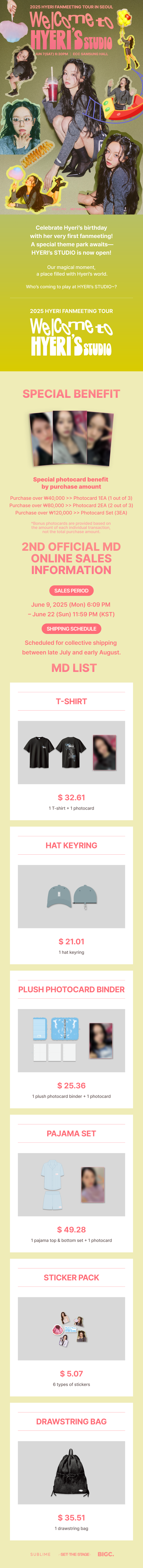2ND PRE-ORDER] 2025 HYERI FANMEETING TOUR <Welcome to HYERI's